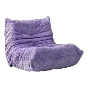 Purple Foam Filling Bean Bag Chair Sofa Sack Big Beanbag Chair For Adults Vaccum Package