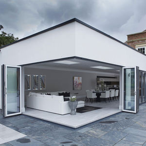 מסגרת אלומיניום מודרנית מתקפלת זכוכית פיברגלס קיפול דלת קיר אלומיניום-עיצוב קומפקטי לחללים קטנים וילות קניון להשתמש בהוכחת דליפה - Product Image 6