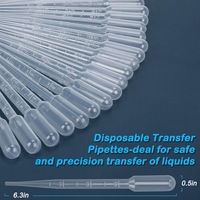 Pipette Pasteur manuelle jetable en PE, capacités de 1/2/3/5/10 ml, pour usage en laboratoire