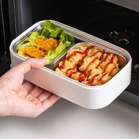 Boîte à lunch en acier inoxydable 304 sans BPA, à double niveau, micro-ondable, portable, avec compartiments, conteneurs de stockage alimentaire Bento, 2 compartiments