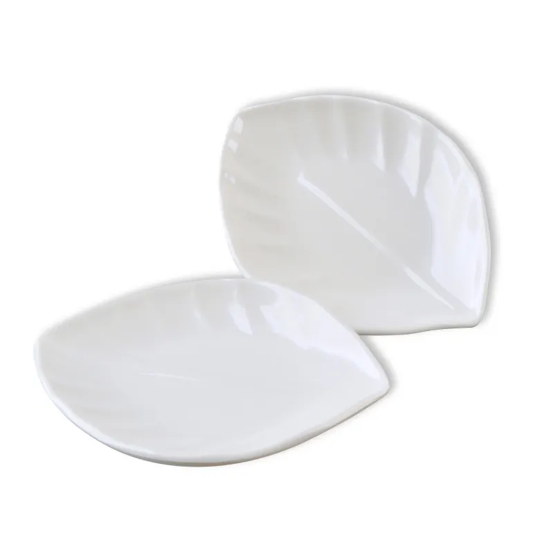 New product unique shape melamine banana leaf prints unbreakable 7 inch plastic plates