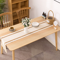 Chemin de Table en lin 2021, Promotion chemin de Table de mariage, décoration, glands en macramé, chemin de Table en Jute