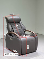Canapé-lit électrique en cuir véritable, design moderne, pieds en acier inoxydable, idéal pour salon, bureau ou détente, directement de l'usine