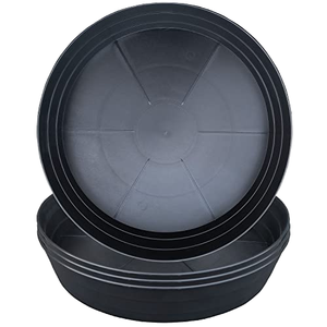 Plateau rond en plastique de qualité supérieure, 7 tailles disponibles, design empilable, matériau PP, couleur noir et blanc, D38 cm - Product Image 1