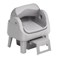 AutoScooper 12 Lite Bac à litière automatique pour chat, entrée par le devant, facile à nettoyer, fonction de verrouillage pour enfants, boutons de commande simples