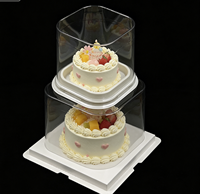 Boîte à gâteau carrée transparente 8,5x8,5x11,2 cm, conteneur jetable en PET de qualité alimentaire pour mini-gâteaux d'anniversaire, pain, personnalisable
