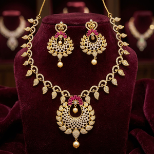 Parures de bijoux ethniques indiens traditionnels de haute qualité avec rubis, en alliage de cuivre sans nickel ni plomb, pour mariage et fiançailles - Product Image 3