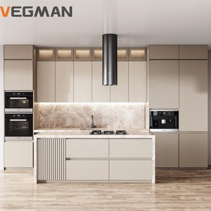 Modern Luxury Modular Kitchen Cabinet <strong>Marble</strong>/Laminate French Lacquer Doors MDF Construction Smart Kitchen <strong>Cupboard</strong> Set - Product Image 4
