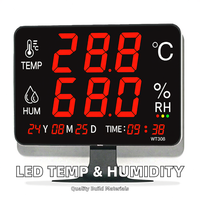 NOUVEAU Écran LED mural Affichage numérique Thermomètre Hygromètre Température Humidité Horloge Réveil USB OEM Plastique