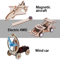 Vente en gros de jouets de puzzle de transport en bois kit éducatif scientifique sur tige voiture en bois jouets de bricolage pour enfants
