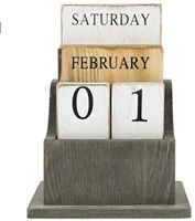 Calendrier de bureau en bois perpétuel