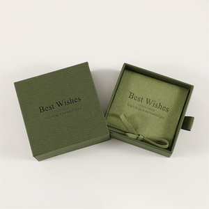 Scatola di Lusso Personalizzata per Gioielli in Carta Rigida Verde <span class=keywords><strong>e</strong></span> Rosa con Logo, Rivestimento UV, Goffratura <span class=keywords><strong>e</strong></span> Sacchetto per Collane <span class=keywords><strong>e</strong></span> Anelli - Product Image 3