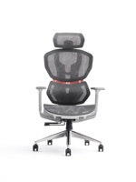 Chaise de jeu ergonomique rose en maille avec dossier inclinable réglable, roulettes pivotantes, support lombaire pour configuration de bureau informatique