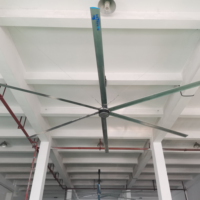 Ventilateur de plafond industriel EC de 20 pieds avec 6 pales en aluminium et contrôleur intelligent pour la circulation d'air dans les élevages et les grandes ateliers