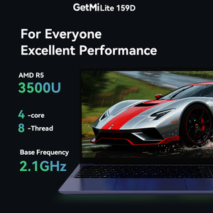 GetMi Lite 157D Ordinateur portable AMD moderne 15.6 pouces écran FHD R5 3500U 16GB 32GB RAM 1TB SSD Type C 65W PD Charging Business Notebook - Product Image 2