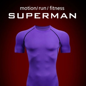 Men High Elastic Soft Sportswear Stretchy Fitness Compression Suit Running T Shirts With <b>Tight</b> Jogging Wear - Product Image 4