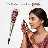 Golecha Naturals Magic Maroon Mehandi Cone Prêt à l'emploi, Pâte de Henné Lisse Écologique 25g pour Motifs Manuels de Mariage et de Festival