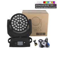 Shehds Bühnenbeleuchtungsanlage Professionelles 36x18W RGBWA UV LED Zoom Moving Head Wash Light