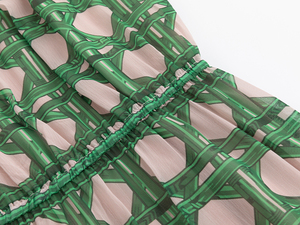 Eleganti Abiti Lunghi da <span class=keywords><strong>Donna</strong></span> con Stampa Geometrica <span class=keywords><strong>Verde</strong></span> Plissettati Produttore di <span class=keywords><strong>Abbigliamento</strong></span> con 15 Anni di Esperienza - Product Image 4