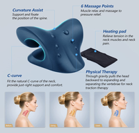 Civière de cou pour le soulagement de la douleur cervicale oreiller chauffant de dispositif de Traction cervicale avec coussin chauffant en graphène relaxant pour le cou et les épaules
