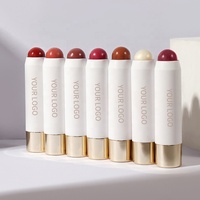 Rose crème Flash Vegan à pointe ronde, correcteur de Contour, surligneur et bâton de fard à joues, étiquette privée, bâton de fard à joues sans cruauté