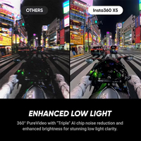 Kamera Aksi 360 Baru Insta 360 X5 2290mAh Video 4K Tahan Air IP68 Panorama Olahraga Sudut Lebar 150° 128GB MicroSD LCD Berputar