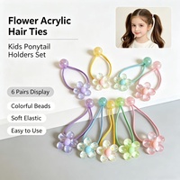 Élastiques à cheveux pour enfants, thème chic et mignon, maintien tout au long de la journée, avec perles de personnage Kawaii et motifs de dessins animés, pour événements à thème et tenues de fête, en acrylique