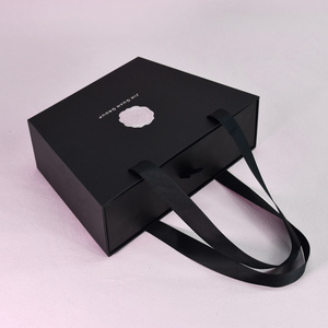 Custom Logo <b>Empty</b> Luxury Premium Paper Rigid Magnetic <b>Gift</b> Packaging <b>Box</b> With Ribbon Handle - Product Image 2