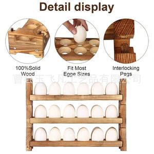 Wooden Egg Rack 3 Layers Solid Wood <b>Storage</b> <b>Kitchen</b> Organizer Natural Color Multi Function Home Use - Product Image 4
