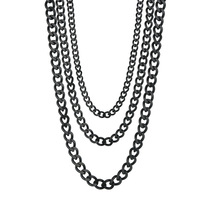 Collar de Cadena Cubana Miami de Acero Inoxidable con Baño de Oro Negro de 18k y Pulido PVD de Cuatro y Seis Caras Personalizado al por Mayor de MICCI