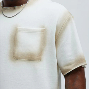 T-Shirt in cotone pesante a tracolla con scollo rotondo personalizzato t-Shirt oversize a tracolla maglietta Streetwear da <span class=keywords><strong>uomo</strong></span> - Product Image 3