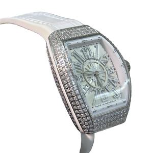 Nuevo Reloj de Pulsera de Diseño para Mujer, Bisel con Diamantes, Caja Blanca, Esfera Cuadrada, Correa de Cuero, Embalaje para Regalo - Product Image 4