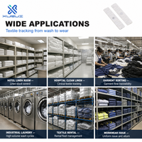 Étiquette RFID UHF personnalisable pour blanchisserie – Plusieurs options de matériaux, tailles variées, impression de code QR et numéro de série, thermocollante ou à coudre