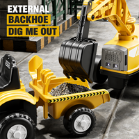 Mobil Excavator Elektrik untuk Anak Usia 2-4 Tahun, Pedal, Remote Control, Tahan Lama, MP3, Plastik, Konstruksi, Penggunaan Luar Ruangan, Baterai 6V