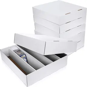Custom Shipping 5000 Count Trading Card Box White Sports Card Storage Boxes Collectible Trading Cases For Soccer Baseball Game