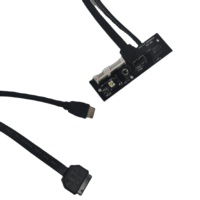 Panel Frontal para Caja de Ordenador, Diseño de Placa de Circuito USB 3.0, Adaptador USB C, Placa de Extensión, Interruptor de Encendido LED, Cable para Placa Base