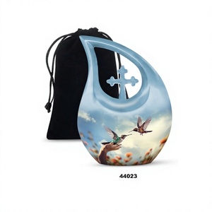 Vente chaude Belle Humming Bird Volant Larme Goutte Croix Urne Crémation Pour Adulte Cendres Humaines Urne Souvenir Décorative - Product Image 1