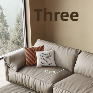 <span class=keywords><strong>Canapé</strong></span> en cuir crème Japandi moderne 2 places, <span class=keywords><strong>canapé</strong></span> minimaliste <span class=keywords><strong>à</strong></span> assise profonde, meubles de salon pour hôtel, villa, maison - Product Image 4