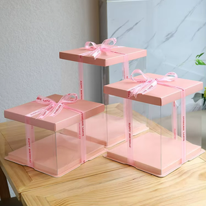 Fábrica direta venda papelão plástico caixas plásticas bolos para sobremesa loja - Product Image 1