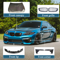 Pour BMW série 2 F87 M2 coin avant en Fiber de carbone véritable \ lèvre avant \ jupes latérales \ becquet \ Kit de Modification de calandre avant