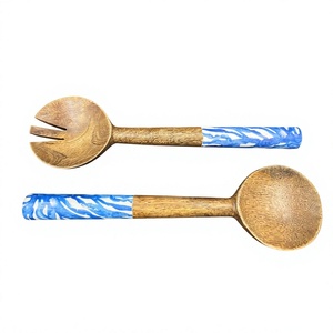 Cuchara y Tenedor para Ensalada de Madera Amson Brass Wood AW 7826, Diseño Elegante, Los Mejores Servidores de Ensalada, Aptos para Lavavajillas, Venta Directa de Fábrica, Calidad - Product Image 1
