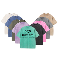 T-shirts vintage surdimensionnés à manches courtes en coton 100% tricoté, style grunge, avec logo personnalisé de haute qualité