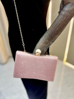 Sacs de soirée carrés brillants, pochettes de mariage pour femmes, sacs à main scintillants avec poignée en perles, sacs à bandoulière à chaîne détachable
