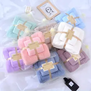 Multicolor Optional Wholesale Adult Microfibre Towel Set Home Hotel Coral Fleece Bath Towel