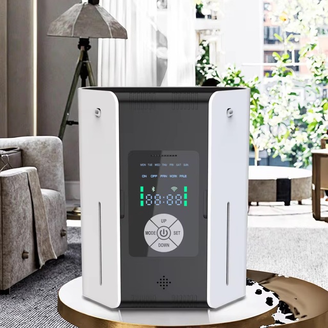Electric Dual-Head Aromatherapy Oil Diffuser with Bluetooth App Control for Scent Dispersion in Hotels and Shopping Malls