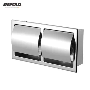 Empolo 304 Soporte de papel de acero inoxidable Dispensador de papel de doble rollo jumbo de acero inoxidable Dispensadores de papel higiénico Doble