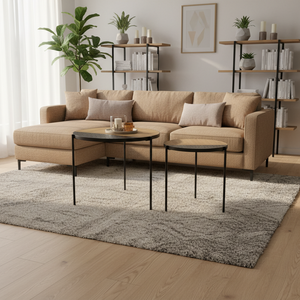 Table basse imbriquée moderne de luxe Conception unique de trous Meubles de salon durables faits à la main pour la maison Villa Hôtel Appartement Utilisation - Product Image 1