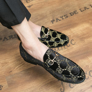 Zapatos de Hombre de Oficina Profesionales de Color Sólido, de Piel Auténtica Bordada, Antideslizantes, Deportivos Retro de Moda, con Punta Alta - Product Image 2