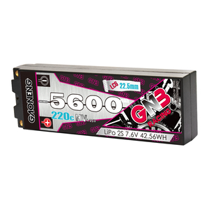 Batterie LiPo RC GNB GAONENG 5600MAH 2S HV 7.6V 220C LCG Stick Pack 5.0mm Bullet Hard Case pour voitures RC brushless à l'échelle 1:10 1:12 - Product Image 1