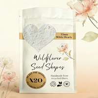 Sac refermable personnalisé à trois côtés, en papier kraft blanc biodégradable, pour l'emballage des graines de fleurs de jardin